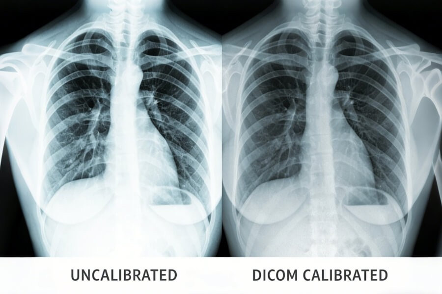 DICOM grayscale calibration chart for medical LCD display