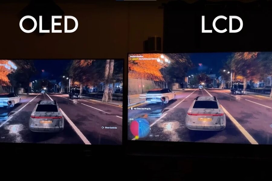 OLED vs LCD viewing angle comparison wide angle performance