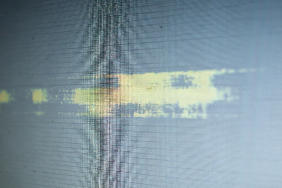 Example of LCD burn showing ghost image on a display panel